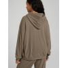 imageODODOS Womens Brushed Fleece Oversized Hoodie  Cozy Warm Long Sleeve Pullover Sweatshirt with Kangaroo PocketWood Brown Heather