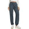 imageODODOS Womens Brushed Fleece Jogger Sweatpants  Cozy Warm Adjustable HighRise Relaxed Lounge Pants with PocketsDark Blue Heather