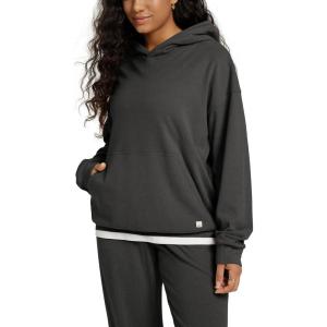 imageODODOS Womens Brushed Fleece Oversized Hoodie  Cozy Warm Long Sleeve Pullover Sweatshirt with Kangaroo PocketCharcoal Heather