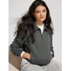 imageODODOS Modal Soft HalfZip Collared Sweatshirts for Women Long Sleeve Relaxed Pullover Top with PocketsCharcoal