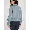 imageODODOS Modal Soft HalfZip Collared Sweatshirts for Women Long Sleeve Relaxed Pullover Top with PocketsGrey Blue