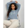 imageODODOS Womens Essential Hoodie  Ultra Soft Stratum Tech Pullover UPF 50 Moisture Wicking Long Sleeve TopDusty Blue Heather