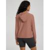 imageODODOS Womens Essential Hoodie  Ultra Soft Stratum Tech Pullover UPF 50 Moisture Wicking Long Sleeve TopTamarind Heather