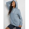 imageODODOS Womens Oversized Hoodie  Ultra Soft Stratum Tech Pullover UPF 50 Long Sleeve Tops with Kangaroo PocketDusty Blue Heather