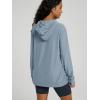 imageODODOS Womens Oversized Hoodie  Ultra Soft Stratum Tech Pullover UPF 50 Long Sleeve Tops with Kangaroo PocketDusty Blue Heather