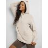 imageODODOS Womens Oversized Hoodie  Ultra Soft Stratum Tech Pullover UPF 50 Long Sleeve Tops with Kangaroo PocketEcru Heather