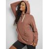 imageODODOS Womens Oversized Hoodie  Ultra Soft Stratum Tech Pullover UPF 50 Long Sleeve Tops with Kangaroo PocketTamarind Heather