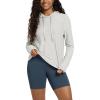 imageODODOS Womens Essential Hoodie  Ultra Soft Stratum Tech Pullover UPF 50 Moisture Wicking Long Sleeve TopSalt Heather
