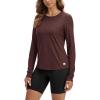 imageODODOS Womens Long Sleeve TShirt  Ultra Soft Stratum Tech Performance Top UPF 50 Breathable Crew Neck PulloverJava Heather