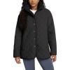 imageODODOS Womens Sherpa Lined Insulated Jacket Snap Front Long Sleeve Coat Winter Warm Outerwear with PocketsBlack