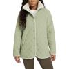 imageODODOS Womens Sherpa Lined Insulated Jacket Snap Front Long Sleeve Coat Winter Warm Outerwear with PocketsTender Greens