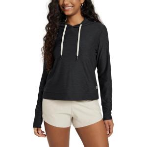 imageODODOS Womens Essential Hoodie  Ultra Soft Stratum Tech Pullover UPF 50 Moisture Wicking Long Sleeve TopBlack Heather
