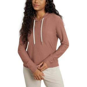 imageODODOS Womens Essential Hoodie  Ultra Soft Stratum Tech Pullover UPF 50 Moisture Wicking Long Sleeve TopTamarind Heather