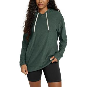imageODODOS Womens Oversized Hoodie  Ultra Soft Stratum Tech Pullover UPF 50 Long Sleeve Tops with Kangaroo PocketAspen Heather