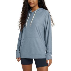imageODODOS Womens Oversized Hoodie  Ultra Soft Stratum Tech Pullover UPF 50 Long Sleeve Tops with Kangaroo PocketDusty Blue Heather