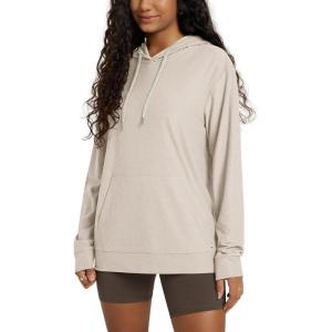 imageODODOS Womens Oversized Hoodie  Ultra Soft Stratum Tech Pullover UPF 50 Long Sleeve Tops with Kangaroo PocketEcru Heather