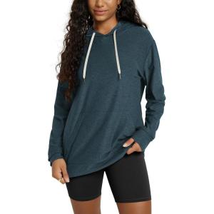 imageODODOS Womens Oversized Hoodie  Ultra Soft Stratum Tech Pullover UPF 50 Long Sleeve Tops with Kangaroo PocketNavy Heather