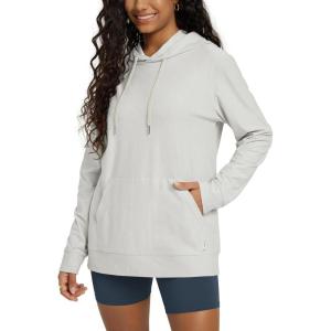 imageODODOS Womens Oversized Hoodie  Ultra Soft Stratum Tech Pullover UPF 50 Long Sleeve Tops with Kangaroo PocketSalt Heather