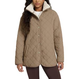 imageODODOS Womens Sherpa Lined Insulated Jacket Snap Front Long Sleeve Coat Winter Warm Outerwear with PocketsLight Brown
