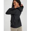 imageODODOS Womens FullZip Hoodie  Stratum Tech Ultra Soft Outfit UPF 50 Performance Hooded Jacket with PocketsBlack Heather