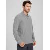 imageODODOS Mens Performance Long Sleeve Polo Stratum Tech Golf TShirts Ultra Soft Moisture Wicking UPF 50 Casual TopsGrey Heather