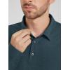 imageODODOS Mens Performance Long Sleeve Polo Stratum Tech Golf TShirts Ultra Soft Moisture Wicking UPF 50 Casual TopsNavy Heather