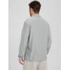imageODODOS Mens Performance Long Sleeve Polo Stratum Tech Golf TShirts Ultra Soft Moisture Wicking UPF 50 Casual TopsPale Grey Heather