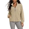 imageODODOS Womens Polar Fleece FullZip Jacket  Soft Warm Winter Essential Long Sleeve Outerwear with PocketsSandstone