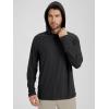 imageODODOS Mens Long Sleeve Hoodie  Stratum Tech Performance Pullover  Ultra Soft Moisture Wicking UPF 50 TopBlack Heather