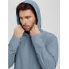 imageODODOS Mens Long Sleeve Hoodie  Stratum Tech Performance Pullover  Ultra Soft Moisture Wicking UPF 50 TopDusty Blue Heather
