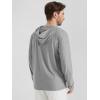 imageODODOS Mens Long Sleeve Hoodie  Stratum Tech Performance Pullover  Ultra Soft Moisture Wicking UPF 50 TopGrey Heather