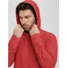 imageODODOS Mens Long Sleeve Hoodie  Stratum Tech Performance Pullover  Ultra Soft Moisture Wicking UPF 50 TopRed Heather