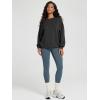imageODODOS Womens Modal Soft Raglan Long Sleeve Sweatshirts Oversized Crew Neck Relaxed Pullover Top Fall OutfitsBlack