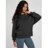 imageODODOS Womens Modal Soft Raglan Long Sleeve Sweatshirts Oversized Crew Neck Relaxed Pullover Top Fall OutfitsBlack