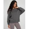imageODODOS Womens Modal Soft Raglan Long Sleeve Sweatshirts Oversized Crew Neck Relaxed Pullover Top Fall OutfitsCharcoal