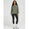 imageODODOS Womens Modal Soft Raglan Long Sleeve Sweatshirts Oversized Crew Neck Relaxed Pullover Top Fall OutfitsDark Sage