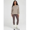 imageODODOS Womens Modal Soft Raglan Long Sleeve Sweatshirts Oversized Crew Neck Relaxed Pullover Top Fall OutfitsKhaki
