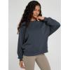 imageODODOS Womens Modal Soft Raglan Long Sleeve Sweatshirts Oversized Crew Neck Relaxed Pullover Top Fall OutfitsNavy