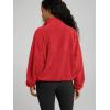 imageODODOS Womens Polar Fleece FullZip Cinchable Jacket  Soft Warm Winter Long Sleeve Outerwear with PocketsRed