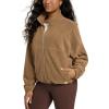 imageODODOS Womens Polar Fleece FullZip Cinchable Jacket  Soft Warm Winter Long Sleeve Outerwear with PocketsCaramel Brown