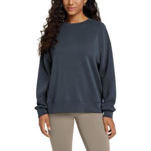 imageODODOS Womens Modal Soft Raglan Long Sleeve Sweatshirts Oversized Crew Neck Relaxed Pullover Top Fall OutfitsNavy