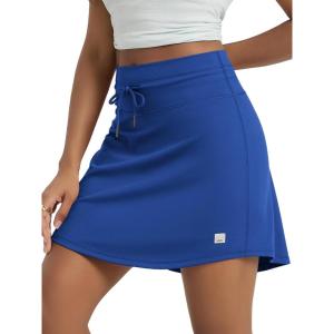 imageODODOS Womens Drawstring Tie Daily Skirts Long 17quot  Builtin Shorts Athletic Golf Tennis Skorts with Ball PocketRoyal Blue