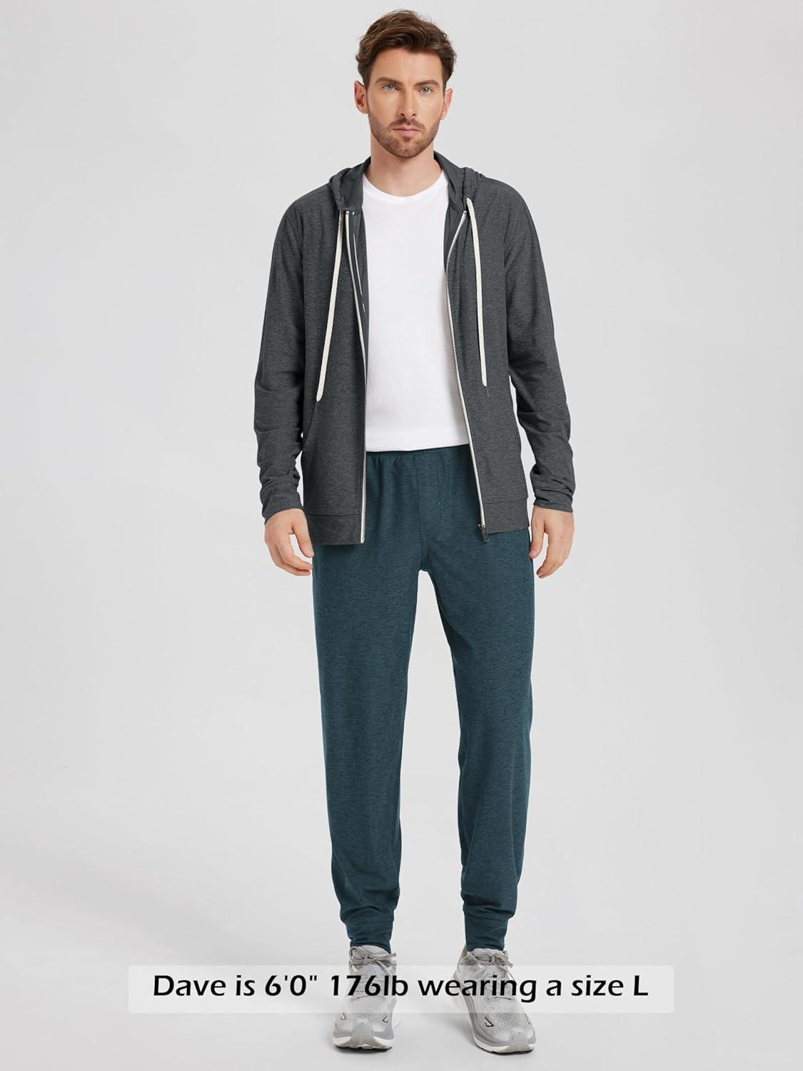 imageODODOS Mens FullZip Hoodie  Stratum Tech Ultra Soft Outfit UPF 50 Performance Hooded Jacket with PocketsCharcoal Heather