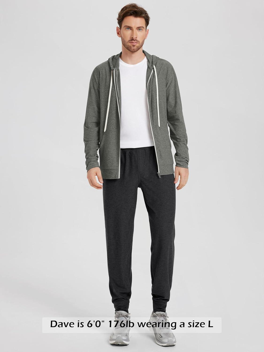 imageODODOS Mens FullZip Hoodie  Stratum Tech Ultra Soft Outfit UPF 50 Performance Hooded Jacket with PocketsSmoke Heather