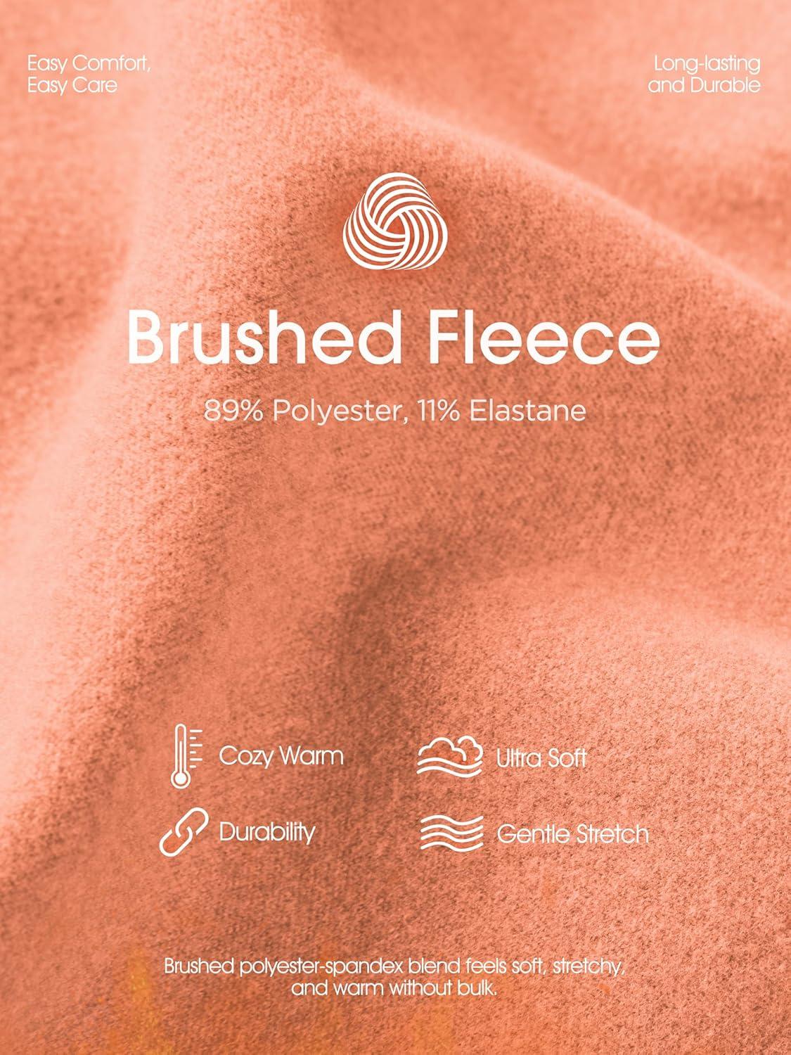 imageODODOS Womens Brushed Fleece Straight Leg Pants  Cozy Warm HighRise Relaxed Lounge Sweatpants with Pockets  29quot InseamCoral Heather