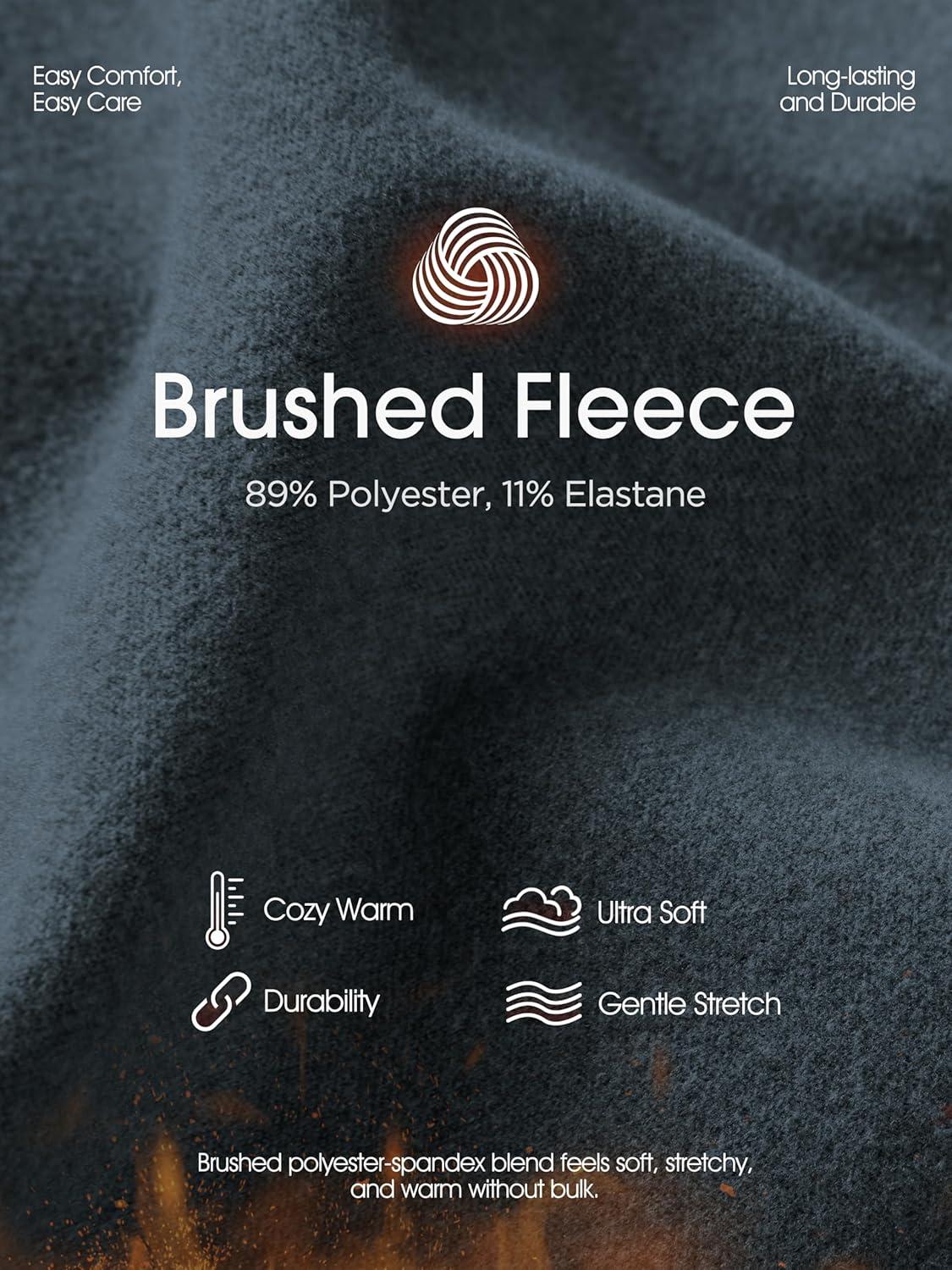 imageODODOS Womens Brushed Fleece Straight Leg Pants  Cozy Warm HighRise Relaxed Lounge Sweatpants with Pockets  29quot InseamDark Blue Heather