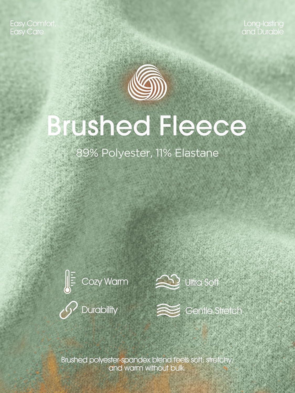 imageODODOS Womens Brushed Fleece Straight Leg Pants  Cozy Warm HighRise Relaxed Lounge Sweatpants with Pockets  29quot InseamMint Green Heather