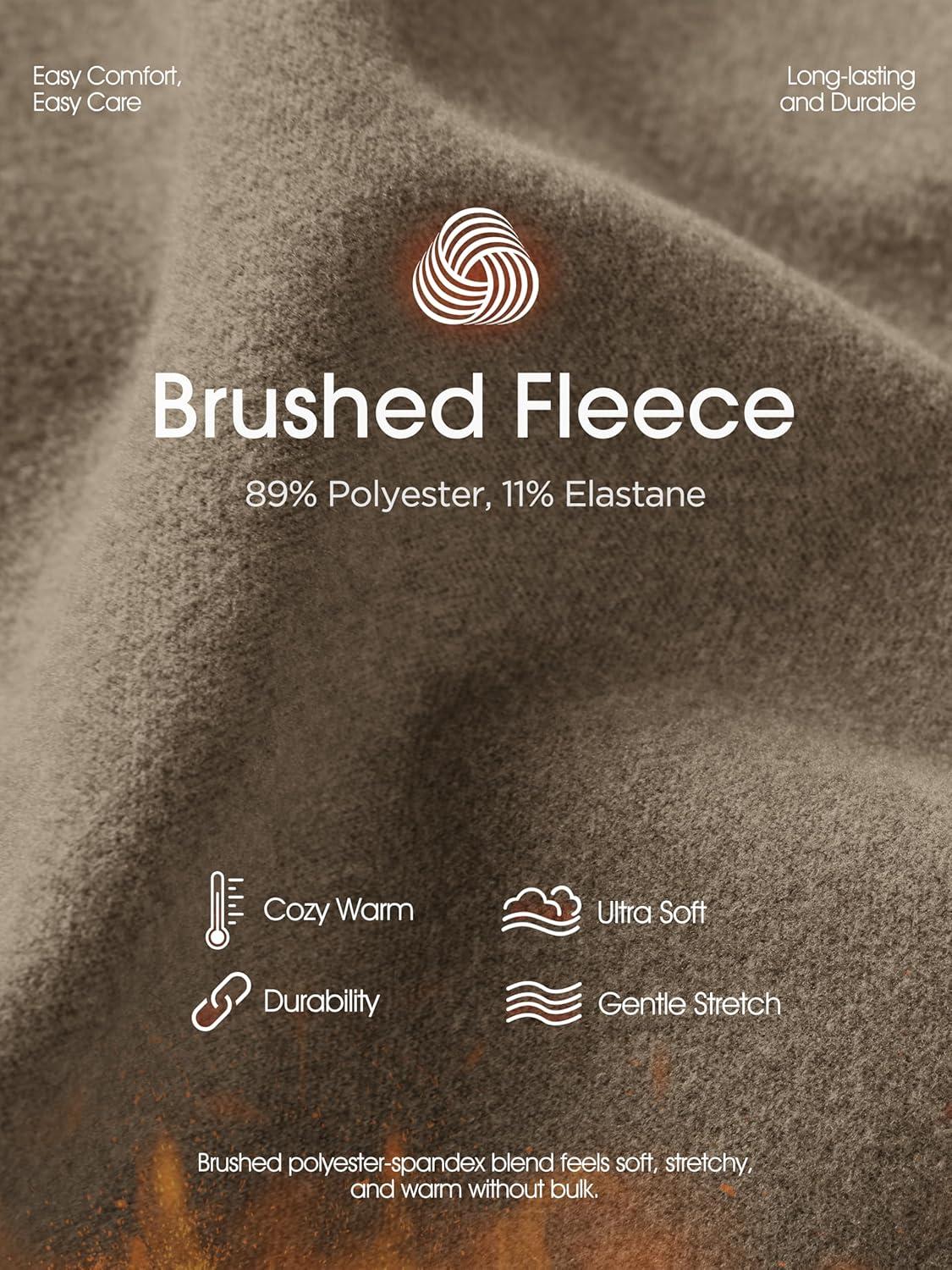 imageODODOS Womens Brushed Fleece Straight Leg Pants  Cozy Warm HighRise Relaxed Lounge Sweatpants with Pockets  29quot InseamWood Brown Heather