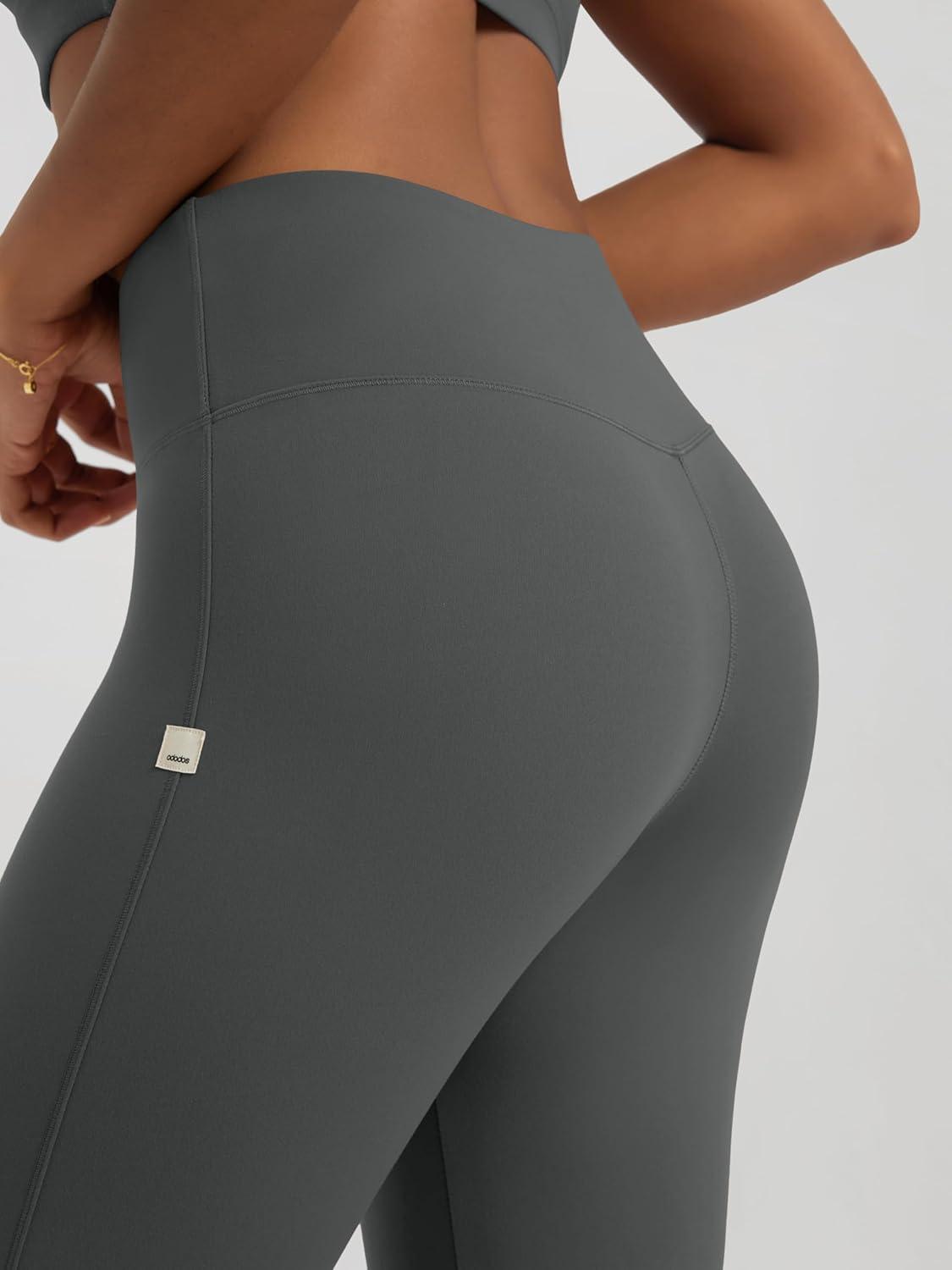 imageODODOS Womens High Waist Flared Yoga Pants Tummy Control Gym Workout Bootcut Leggings with Inner Pocket  29quot  31quot InseamCharcoal