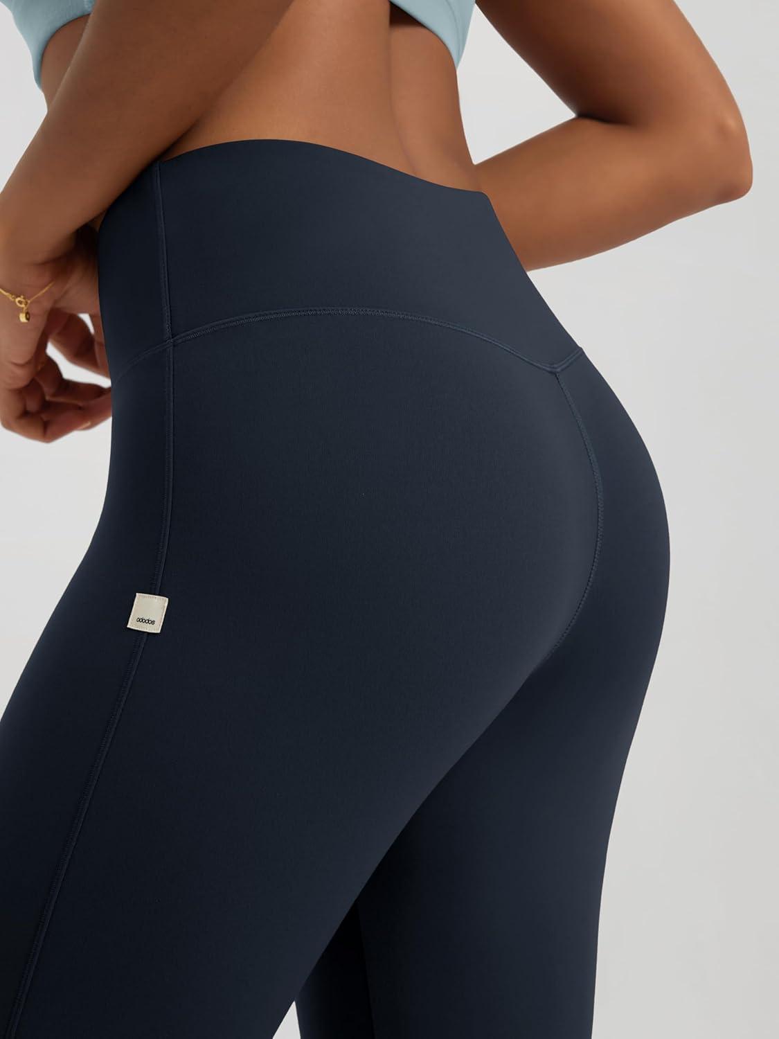 imageODODOS Womens High Waist Flared Yoga Pants Tummy Control Gym Workout Bootcut Leggings with Inner Pocket  29quot  31quot InseamDeep Navy